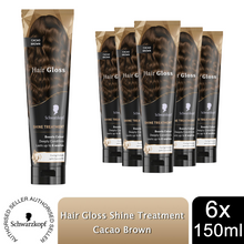 Load image into Gallery viewer, Schwarzkopf Hair Gloss Shine Treatment Cacao Brown 150ml, 6 Pack