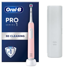 Load image into Gallery viewer, Oral-B Pro 1 Electric Rechargeable Toothbrush 3 Modes with Travel Case, Pink