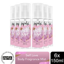 Load image into Gallery viewer, Impulse Body Fragrance Mist Self Love w/ Rose Petals &amp; Cedarwood Scent 150ml,6pk