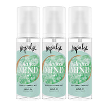 Load image into Gallery viewer, Impulse Balanced Mind Body Fragrance Mist Fruity, Jasmine &amp; WarmVanilla, 3x150ml