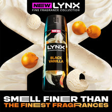 Load image into Gallery viewer, Lynx Fine Fragrance Black Vanilla Bundle Premium Body Wash,Spray &amp; Stick for Men