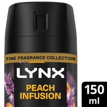Load image into Gallery viewer, Lynx Body Spray Fine Fragrance Collection Peach Infusion for Men 150ml, 24 Pack