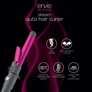 Envie Dream Auto Hair Curler Adjustable Temperature Setting with LED Display