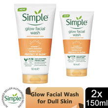 Load image into Gallery viewer, Simple Face Wash-Moisturising, Refreshing, Clear Pore Scrub or Glow 150ml, 2Pack