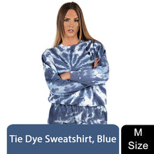 Load image into Gallery viewer, Wellworth Womens Blue Tie Dye Sweatshirt Long Sleeve Soft Loungewear Top Size M