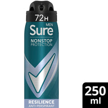 Load image into Gallery viewer, Sure Men Resilience Deodorant Spray with 72H Nonstop Protection 250ml, 6 Pack