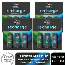 Load image into Gallery viewer, Dove Men+Care Gift Set Recharge Trio Clean Comfort Extra Fresh Eucalyptus Mint