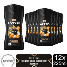 Load image into Gallery viewer, Lynx Gold 12-H Refreshing Fragrance Shower Gel Body Wash for Men, 12x225ml