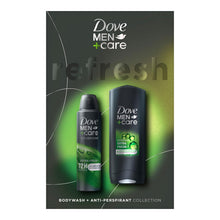 Load image into Gallery viewer, Dove Men+Care Refresh Bodywash &amp; Antiperspirant Duo Collection Gift Set for Him