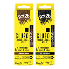 Load image into Gallery viewer, Got2b GEL Glued B&amp;E Tint Dark Brown or Black Strong Hold &amp; Flyaway 16ml, 3 Pack