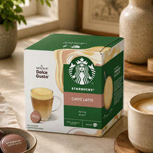 Load image into Gallery viewer, Nescafe Dolce Gusto Starbucks Coffee Pods Caps Box of 12 Caffe Latte