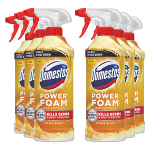 Domestos Power Foam Toilet & Bathroom Cleaner Spray Kills 99.99% Germs, 450ml