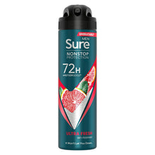 Load image into Gallery viewer, Sure Men Nonstop Protection 72H Antiperspirant Deodorant Ultra Fresh 150ml, 12pk