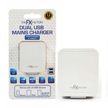 Load image into Gallery viewer, FX Powabud Mains 2 Port USB Or 3 Port USB Charger - 2.1Amp/3.1Amp[2Port USB 2.1Amp - White]