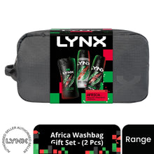 Load image into Gallery viewer, LYNX Africa Washbag Gift Set 3 piece, Choose your pack 1,2,3 or 4