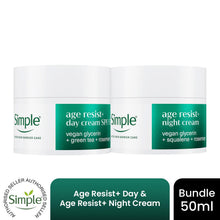 Load image into Gallery viewer, Simple Age Resist+ Day &amp; Night Cream Anti-Ageing Bundle 50ml