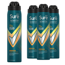 Load image into Gallery viewer, Sure Men Energise Deodorant Spray with 72H Nonstop Protection 250ml, 3 Pack