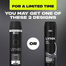 Load image into Gallery viewer, 6 Pack Lynx XXL 48H Fresh Deodorant Body Spray, Black, 250ml