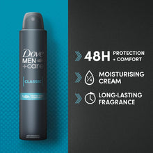 Load image into Gallery viewer, Dove Men+Care Classic Antiperspirant Deo Spray for 48H Protection 200ml, 24 Pack