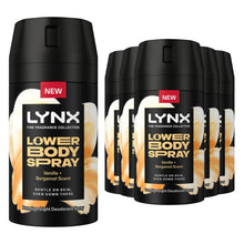 Load image into Gallery viewer, Lynx Lower Body Spray Vanilla + Bergamot 72H Freshness, Aluminium-Free 100ml,6Pk