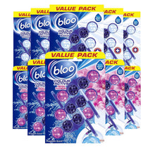 Load image into Gallery viewer, Bloo Active Toilet Rim Block Blue Bleach &amp; Fresh Flowers AntiLimescale 3x50g 5pk