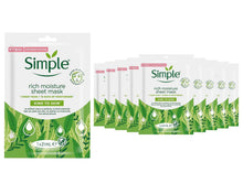 Load image into Gallery viewer, Simple Face Sheet Masks - Hydrating Coconut Water &amp; Rich Moisture, 10 Pack