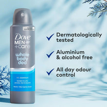 Load image into Gallery viewer, Dove Men+Care Whole Body 72H Odour Deodorant Spray Marine&amp;Blue Cypress 150ml,6pk