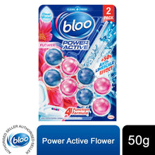 Load image into Gallery viewer, Bloo Toilet Rim Blocks Power Active Flower w/ 4 Function Cleaning Formula, 2x50g