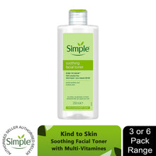 Load image into Gallery viewer, Simple Kind to Skin Soothing Facial Toner with Multi-Vitamines 200ml,3 or 6 Pack