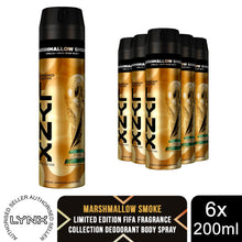 Load image into Gallery viewer, Lynx FIFA Limited Edition Fine Marshmallow Smoke Deodorant Body Spray 200ml, 6pk