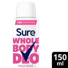 Load image into Gallery viewer, Sure Women Wild Rose Whole Body Deodorant Spray Aluminium Free 150ml, 6 Pack