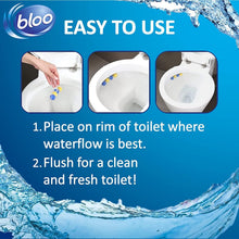 Load image into Gallery viewer, Bloo Power Active Toilet Rim Block Fresh Flowers Anti-Limescale 3 x 50g 10 packs