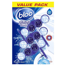 Load image into Gallery viewer, Bloo Active Toilet Rim Block Blue Bleach &amp; Fresh Flowers AntiLimescale 3x50g 5pk