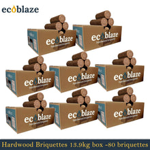 Load image into Gallery viewer, Ecoblaze Hardwood Briquettes 80Pcs (13.9Kg 8x Box) for Wood Burners &amp; Pizza Oven