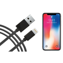Load image into Gallery viewer, FX Factory Powabud Nylon Braided USB Data Cable For iPhone - Black