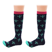 Load image into Gallery viewer, Flo Knee High Compression Socks Bright Pattern Support Travel Sports S/M or L/XL