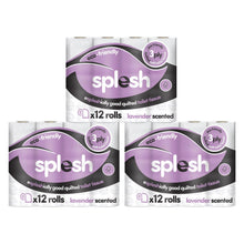 Load image into Gallery viewer, Splesh by Cusheen Quilted Lavender Fragrance 3 Ply Toilet Tissue Paper 36 Rolls