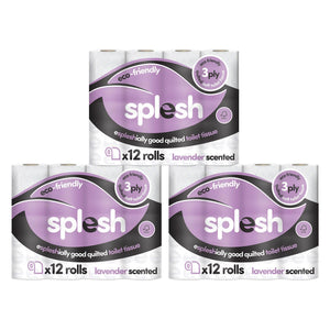 Splesh by Cusheen Quilted Lavender Fragrance 3 Ply Toilet Tissue Paper 36 Rolls
