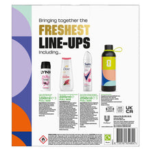Load image into Gallery viewer, Freshest Line-Ups FIFA Gift Set for Her Body Wash, Spray &amp; Water Bottle
