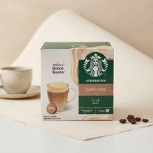 Load image into Gallery viewer, Nescafe Dolce Gusto Starbucks Coffee Pods Caps Box of 12 Caffe Latte