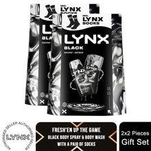 Load image into Gallery viewer, Lynx Black Duo Gift Set - Body Spray &amp; Bodywash Daily Freshness Grooming Kit