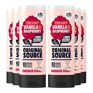 Original Source Vegan Shower Gel with 100% natural Fragrance 500ml, 6 Pack