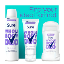 Load image into Gallery viewer, Sure Whole Body Deodorant Cream Rio Coconut with 72Hrs Odour Control 75ml,6 Pack