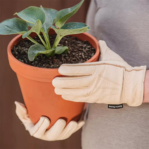 Kent & Stowe Luxury Leather Water Resistant Gloves for Gardening, Men's Medium