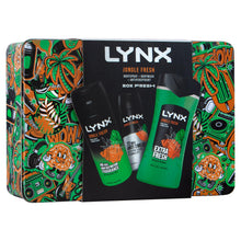 Load image into Gallery viewer, Lynx BOX FRESH Jungle Fresh Bodywash,Bodyspray &amp; Antiperspirant Gift Set for Him