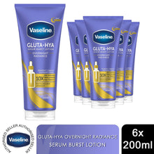 Load image into Gallery viewer, Vaseline Serum Burst Lotion Gluta-Hya Overnight Radiance 200ml, 6 Pack