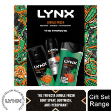 Load image into Gallery viewer, Lynx Jungle Fresh THE TRIFECTA BodyWash, Spray &amp; Antiperspirant Gift Set for Him