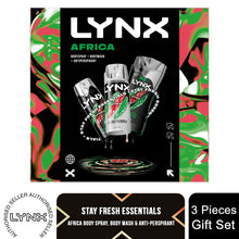 Load image into Gallery viewer, Lynx Africa Gift Set, Body Wash Spray Deodorant Trio,Long Lasting Freshness