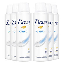 Load image into Gallery viewer, Dove Classic Anti-Perspirant with 48H Sweat Protection Deo for Women 150ml, 6pk