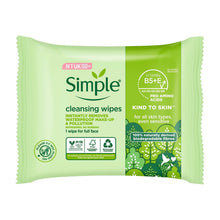 Load image into Gallery viewer, Simple Kind to Skin Double Sided Cleansing Biodegradable Facial Wipes, 25pcs